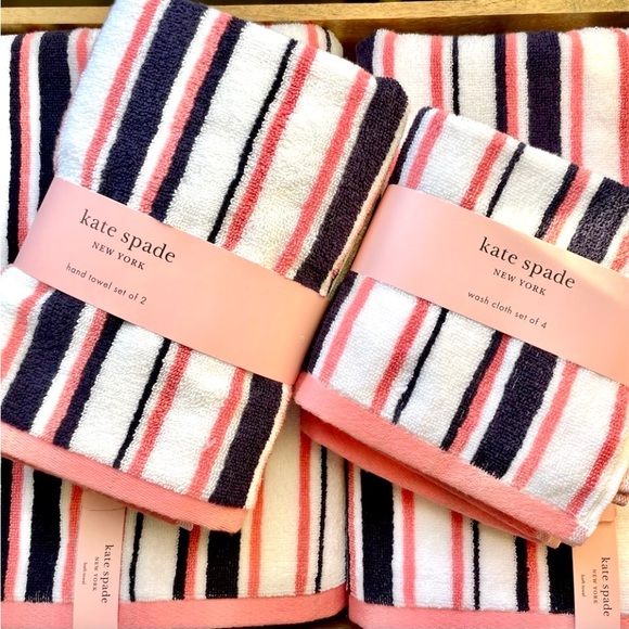 kate spade Bath Kate Spade Bath Towel Set Nwtbeautiful Quality Pink